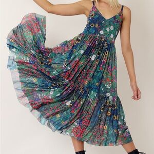 Klimt Collage Sheer Midaxi Dress BlackMilk Size Medium barely worn